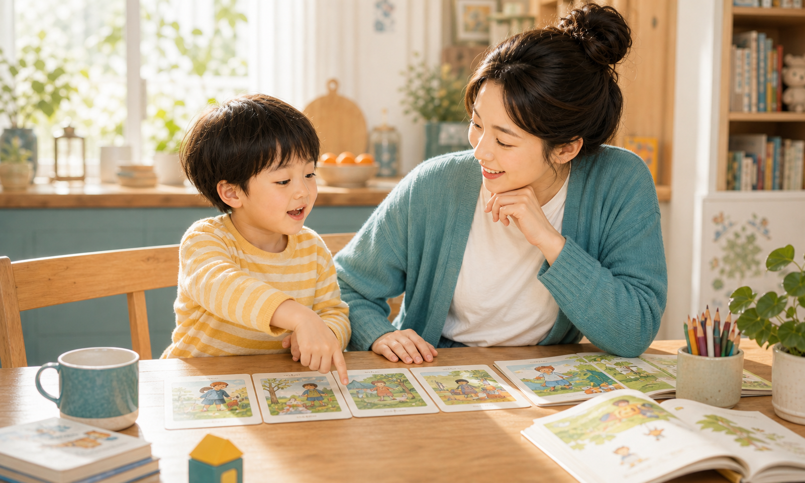 孩子在复述故事内容